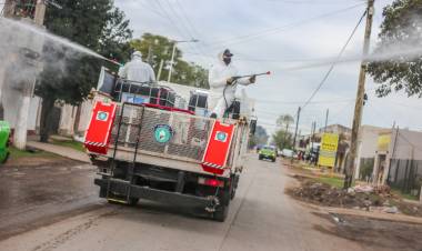El municipio realizo una profunda desinfección en Máximo Paz