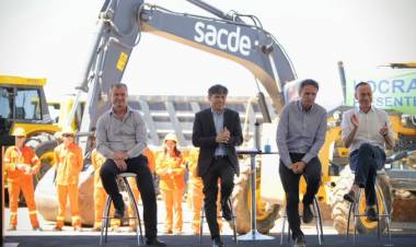 Arrieta acompañó a Kicillof y Katopodis en el inicio de la transformación de la Ruta 3 en autovía