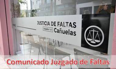 Comunicado del Juzgado de Faltas