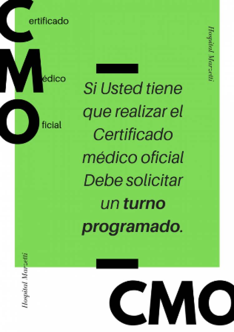 Turnos programados para tramitar el Certificado Médico Oficial (CMO)