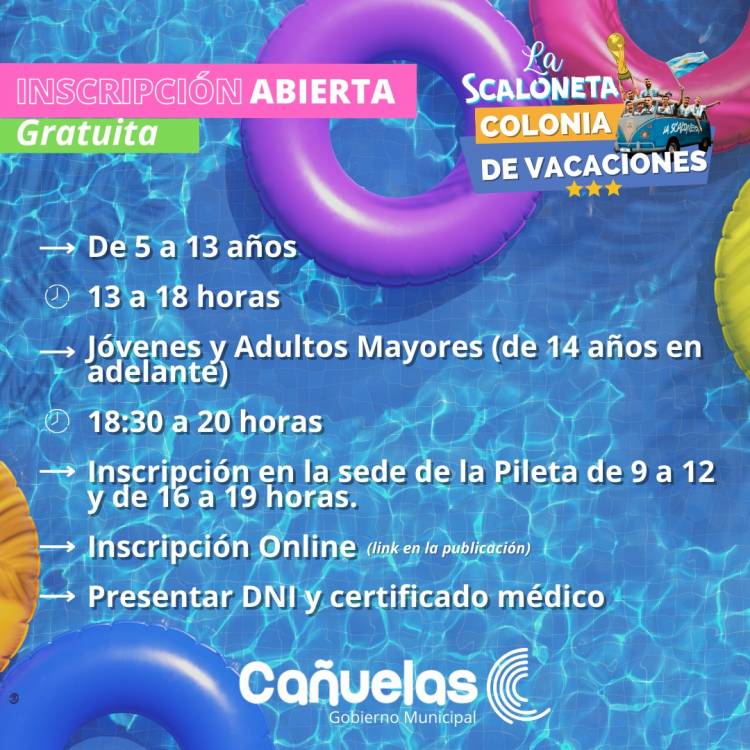 Comenzó la inscripción para la Colonia de Vacaciones 2023