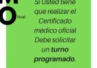 Turnos programados para tramitar el Certificado Médico Oficial (CMO)