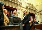 Marisa Fassi visitó el Senado para impulsar la aprobación de la Universidad Nacional de la Cuenca del Salado