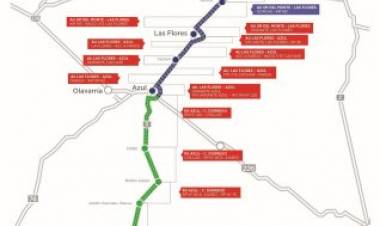 Trazado de la Autopista Cañuelas-Azul