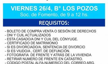Operativo de Regularización Dominial en Los Pozos