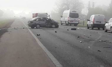 Un muerto y dos heridos tras un violento choque en la Ruta 205