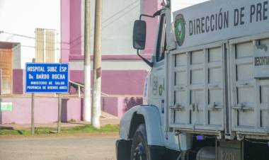 COVID-19: Importante operativo de desinfección en Uribelarrea como medida paliativa y tardía