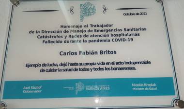 Provincia homenajeó a Carlos Fabián Britos