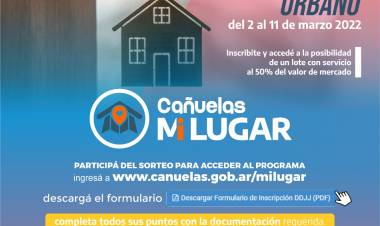 El miércoles comienza la inscripción al programa “Cañuelas, mi lugar”