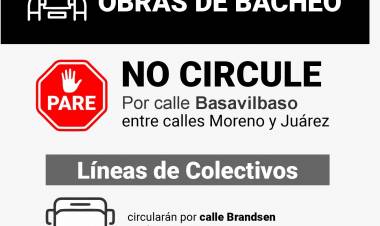CORTE VEHICULAR POR OBRAS DE BACHEO