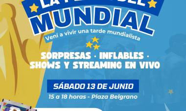 La Plaza Belgrano se prepara para vivir una tarde mundialista