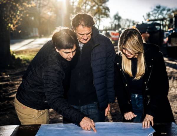 Marisa Fassi recibió al ministro Katopodis y recorrieron las obras de la Ruta 205 en Cañuelas,