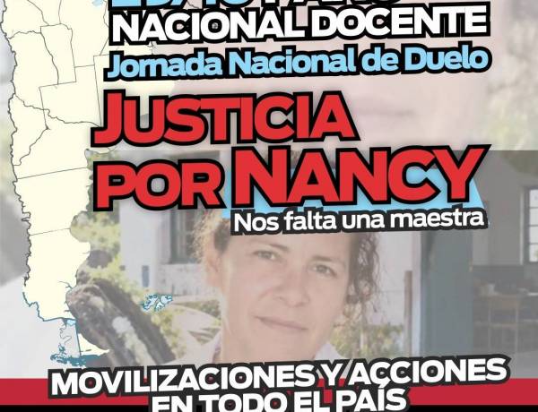 Para Nacional de CTERA por el asesinato de la docente rural Nancy Godoy