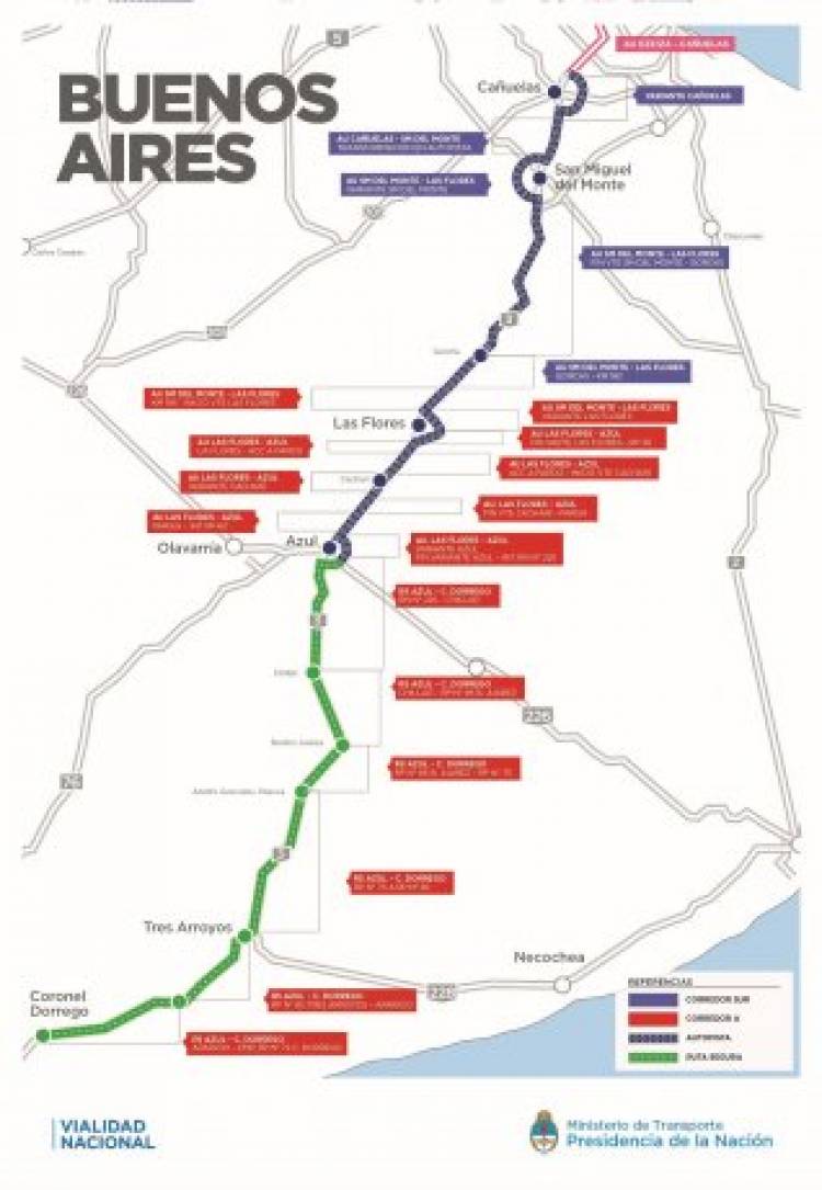 Trazado de la Autopista Cañuelas-Azul