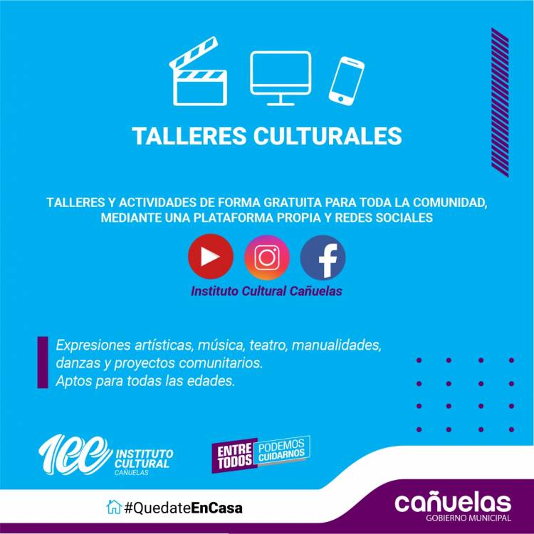 participá de los talleres del Instituto Cultural desde tu casa