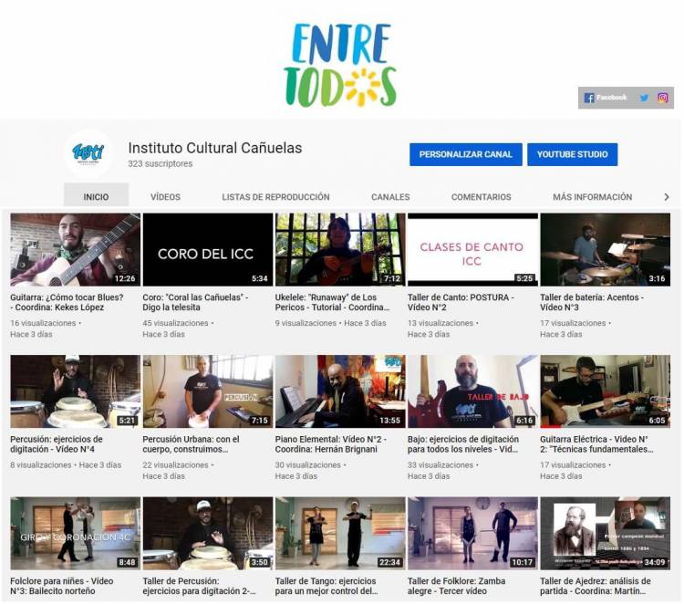 El canal de Youtube de ICC ya tiene más de 100 talleres virtuales