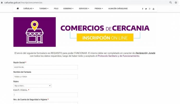 Trámites vía Internet para la inscripción de los "comercios de cercanía"