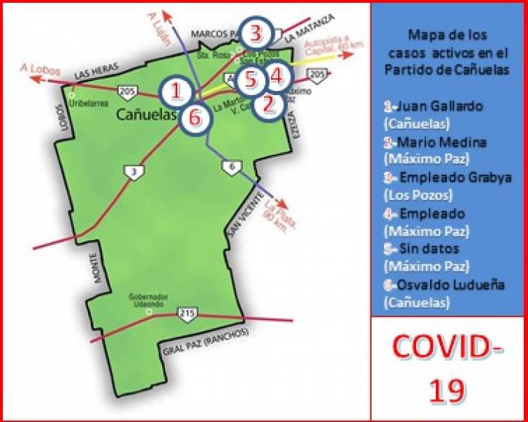 COVID-19: Cañuelas pasó a 6 casos activos en el distrito - 12 de junio