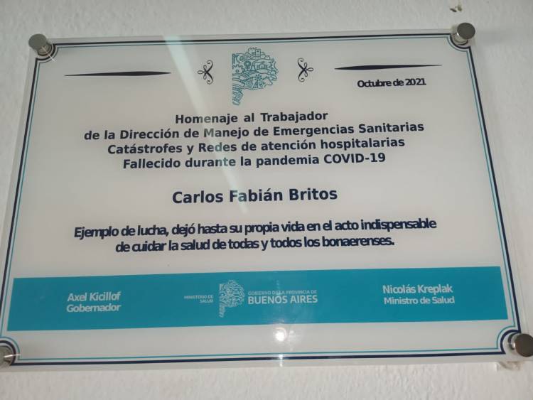 Provincia homenajeó a Carlos Fabián Britos