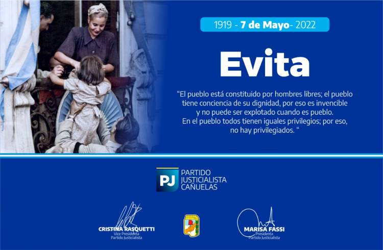 103° Aniversario del Natalicio de Evita