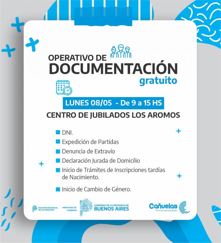 Realizan un operativo de documentación en el Centro de Jubilados "Los Aromos"