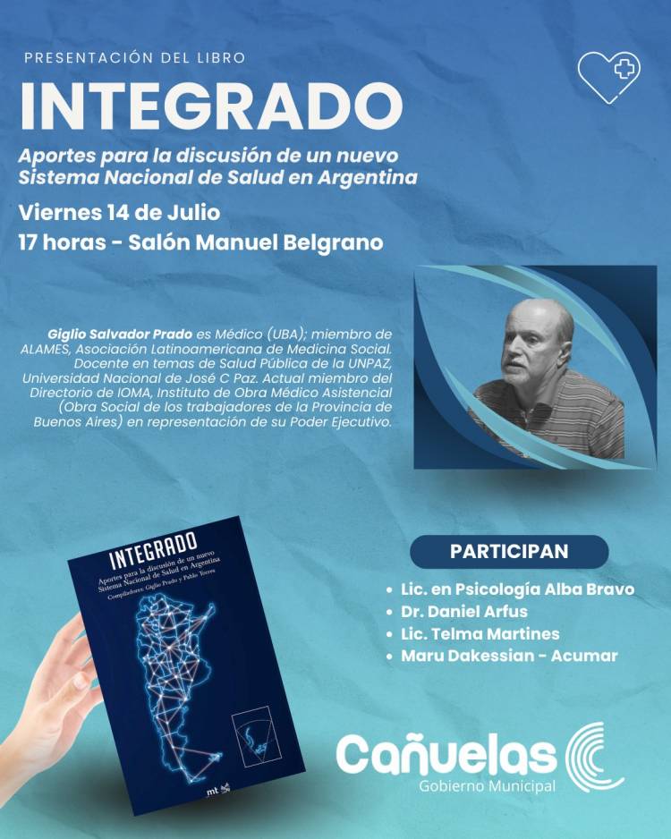 Se presentará un libro de Giglio Salvador Prado en el Salón Manuel Belgrano del HCD
