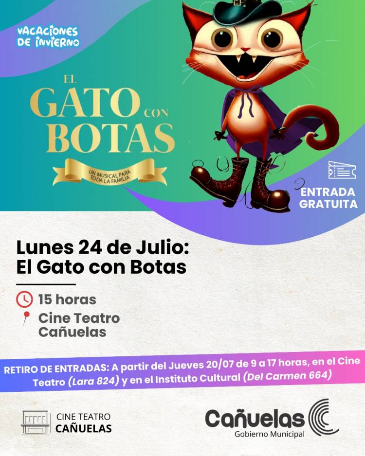 El Municipio te invita a ver "El Gato con Botas” en vacaciones