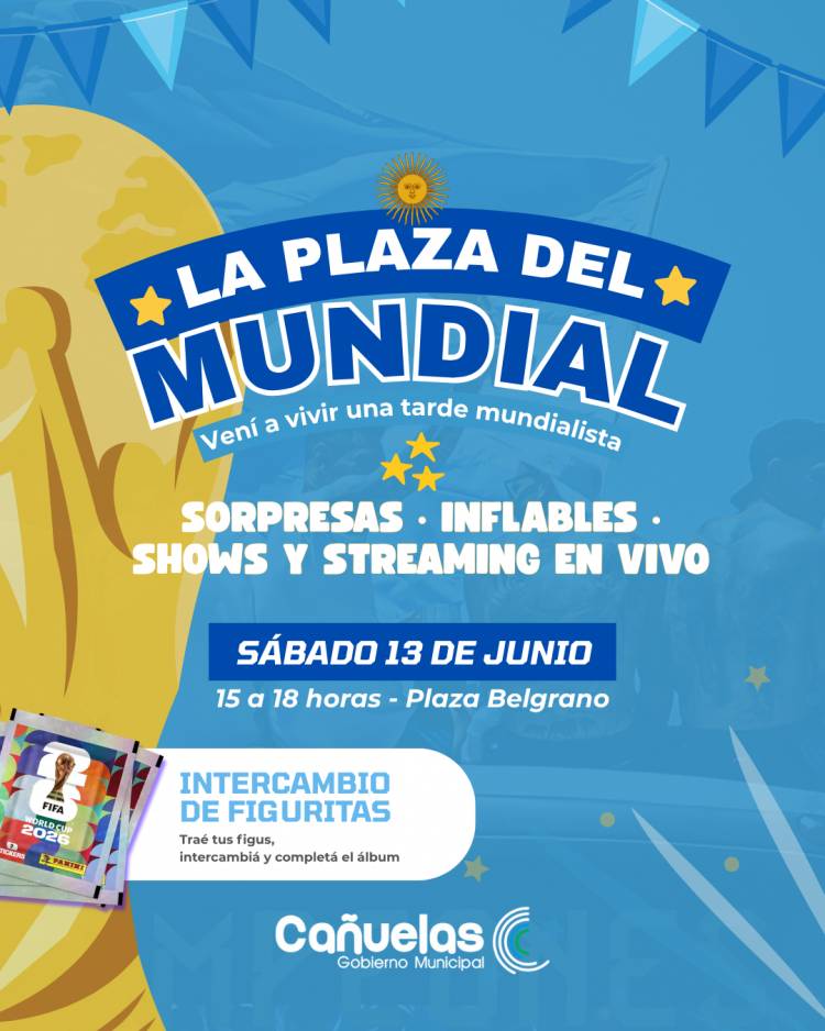 La Plaza Belgrano se prepara para vivir una tarde mundialista