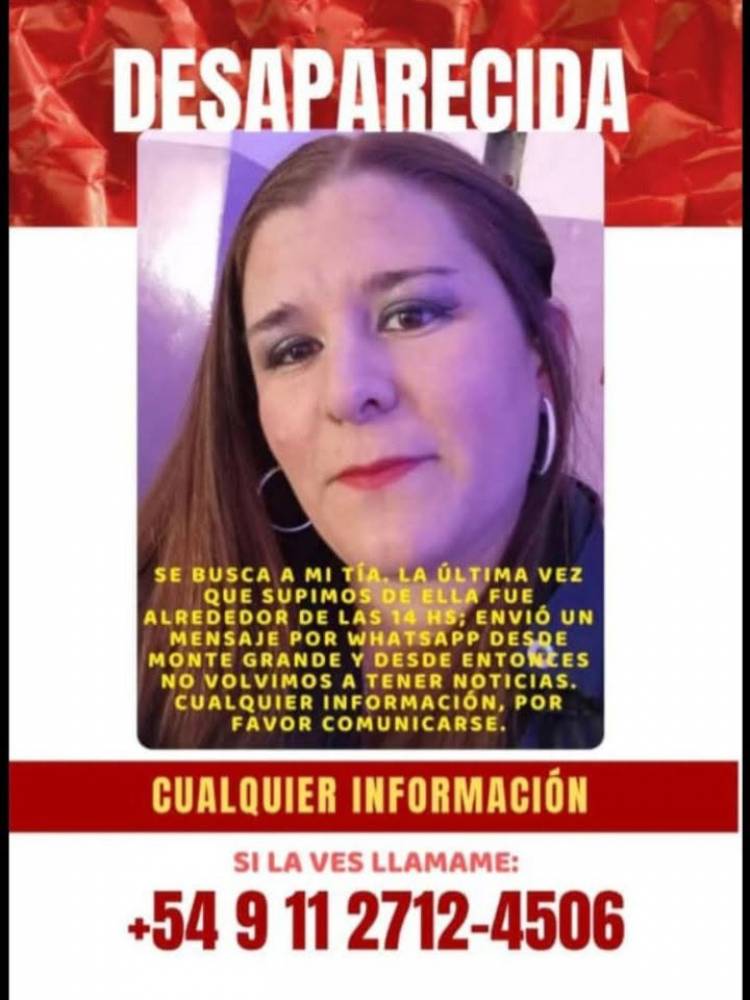 Desesperada búsqueda de una vecina de Máximo Paz: 